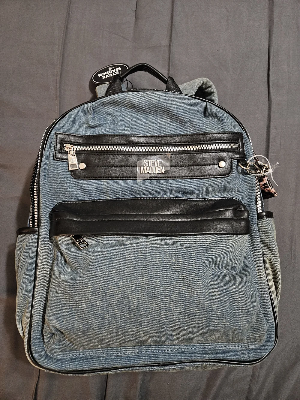 Steve Madden Denim and Black  Backpack LARGE